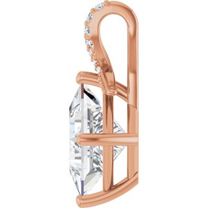 18K Rose Gold 9x9 mm Square Pendant Mounting – image 5