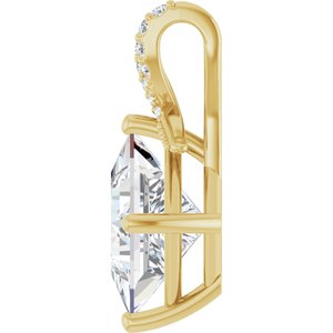 14K Yellow Gold 9x9 mm Square Pendant Mounting – image 5