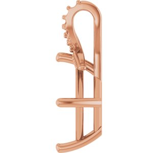 10K Rose Gold 9x9 mm Square Pendant Mounting – image 6