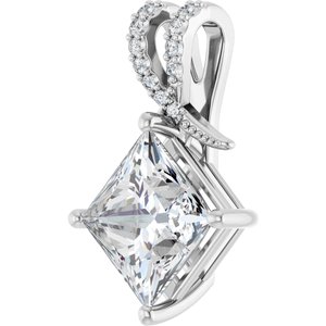 Sterling Silver 9x9 mm Square Pendant Mounting – image 3