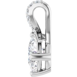 10K White Gold 7.5x5.5 mm Elongated Cushion Pendant Mounting – image 5