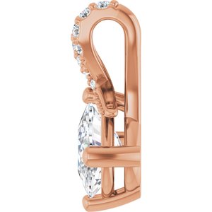 14K Rose Gold 7.5x5.5 mm Elongated Cushion Pendant Mounting – image 5