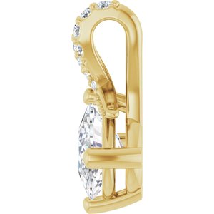 18K Yellow Gold 7.5x5.5 mm Elongated Cushion Pendant Mounting – image 5