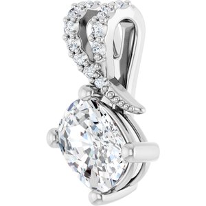 Platinum 7.5x5.5 mm Elongated Cushion Pendant Mounting – image 3