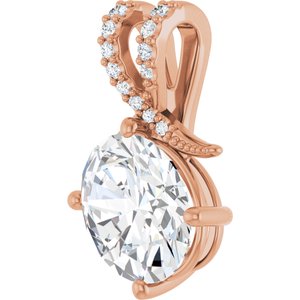 14K Rose Gold 11x9 mm Oval Pendant Mounting – image 3