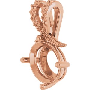 14K Rose Gold 11x9 mm Oval Pendant Mounting – image 4