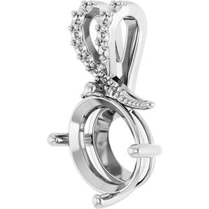 Platinum 11x9 mm Oval Pendant Mounting – image 4