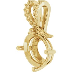 10K Yellow Gold 11x9 mm Oval Pendant Mounting – image 4
