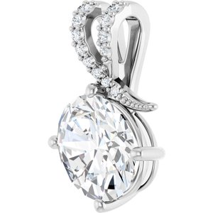 10K White Gold 11x9 mm Oval Pendant Mounting – image 3