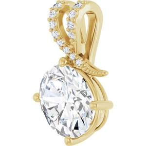 18K Yellow Gold 11x9 mm Oval Pendant Mounting – image 3