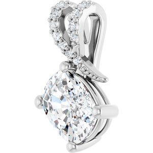 Sterling Silver 8.5x6.5 mm Elongated Cushion Pendant Mounting – image 3
