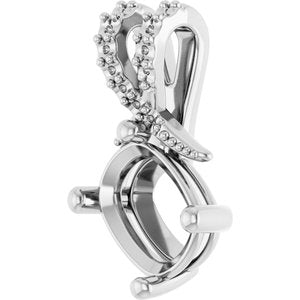 Continuum Sterling Silver 8.5x6.5 mm Elongated Cushion Pendant Mounting – image 4