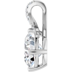 14K White Gold 11x9 mm Oval Pendant Mounting – image 5