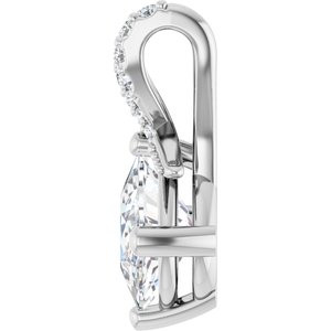 Platinum 8.5x6.5 mm Elongated Cushion Pendant Mounting – image 5