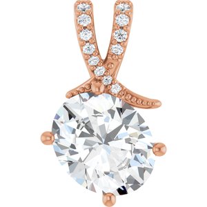 18K Rose Gold 11x9 mm Oval Pendant Mounting