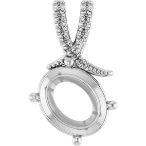 Platinum 11x9 mm Oval Pendant Mounting – image 2
