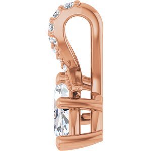 18K Rose Gold 8.5x4.5 mm Marquise Pendant Mounting – image 5