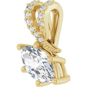 14K Yellow Gold 8.5x4.5 mm Marquise Pendant Mounting – image 3