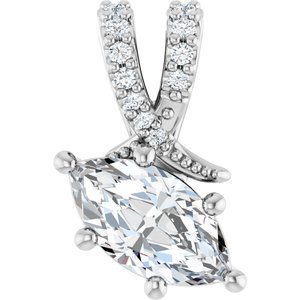 Continuum Sterling Silver 8.5x4.5 mm Marquise Pendant Mounting