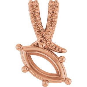 18K Rose Gold 8.5x4.5 mm Marquise Pendant Mounting – image 2