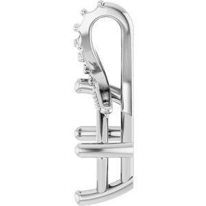 18K White Gold 8x6 mm Emerald Pendant Mounting – image 6