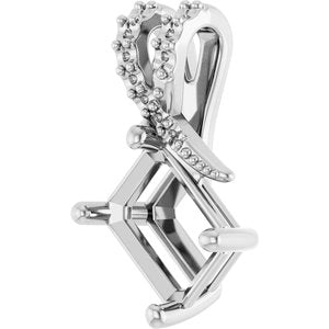 Platinum 8x6 mm Emerald Pendant Mounting – image 4