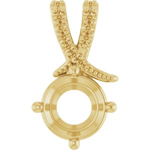 14K Yellow Gold 7.4 mm Round Pendant Mounting – image 2