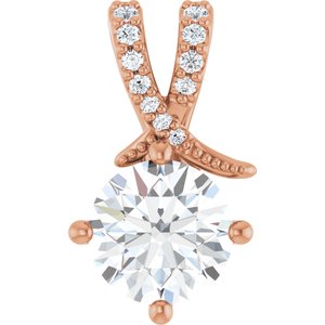 14K Rose Gold 7.4 mm Round Pendant Mounting