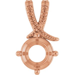 10K Rose Gold 7.4 mm Round Pendant Mounting – image 2