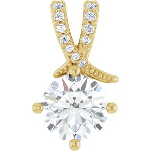 18K Yellow Gold 7.4 mm Round Pendant Mounting