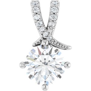 Sterling Silver 7.4 mm Round Pendant Mounting