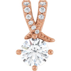 18K Rose Gold 5.5 mm Round Pendant Mounting