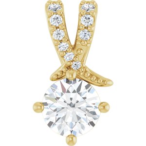 14K Yellow Gold 5.5 mm Round Pendant Mounting