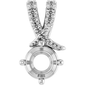 18K White Gold 5.5 mm Round Pendant Mounting – image 2