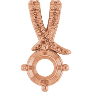 10K Rose Gold 5.5 mm Round Pendant Mounting – image 2