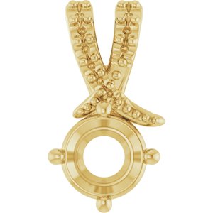 14K Yellow Gold 5.5 mm Round Pendant Mounting – image 2