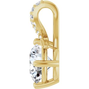 14K Yellow Gold 7.4 mm Round Pendant Mounting – image 5