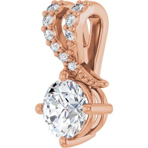 18K Rose Gold 5.5 mm Round Pendant Mounting – image 3