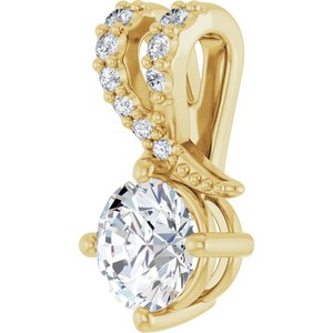 14K Yellow Gold 5.5 mm Round Pendant Mounting – image 3