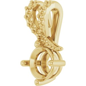 18K Yellow Gold 5.5 mm Round Pendant Mounting – image 4