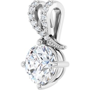 14K X1 White Gold 7.4 mm Round Pendant Mounting – image 3