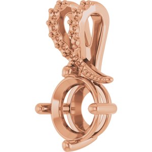 18K Rose Gold 7.4 mm Round Pendant Mounting – image 4