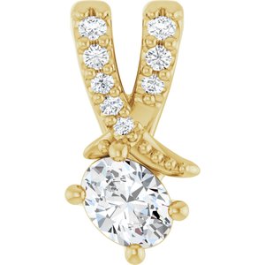 18K Yellow Gold 4x3 mm Oval Pendant Mounting