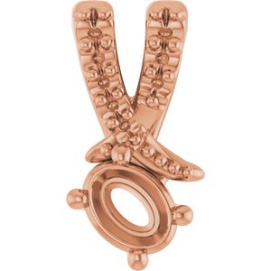 14K Rose Gold 4x3 mm Oval Pendant Mounting – image 2