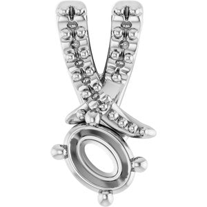 Platinum 4x3 mm Oval Pendant Mounting – image 2