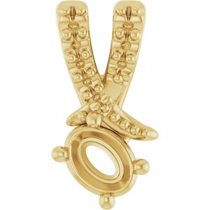 18K Yellow Gold 4x3 mm Oval Pendant Mounting – image 2