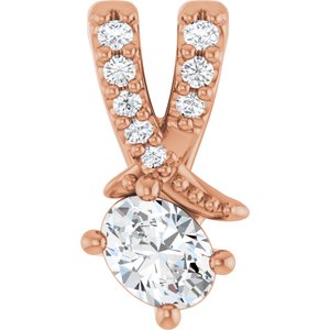 10K Rose Gold 4x3 mm Oval Pendant Mounting
