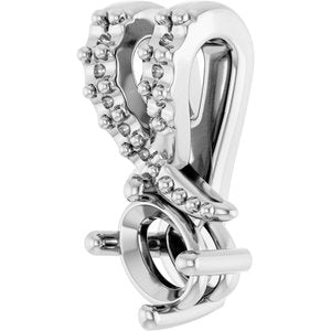 14K White Gold 4x3 mm Oval Pendant Mounting – image 4