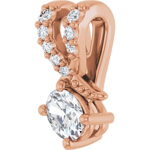 14K Rose Gold 4x3 mm Oval Pendant Mounting – image 3