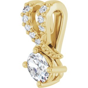14K Yellow Gold 4x3 mm Oval Pendant Mounting – image 3